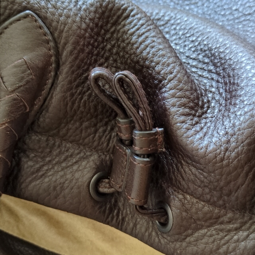 Bottega Veneta Dark Brown Intrecciato Satchel Leather Bag 👜 Purse Authentic - Picture 7 of 14